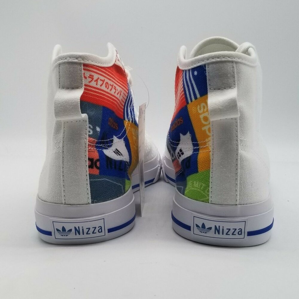 Adidas Originals Nizza Hi RF Mens‎ White Graphic Sneakers Shoes GX2712 Size 5.5 - Picture 4 of 7